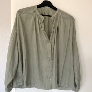 DOEN Jane Blouse. S. No label because it was a sample. Sage green. Small mark